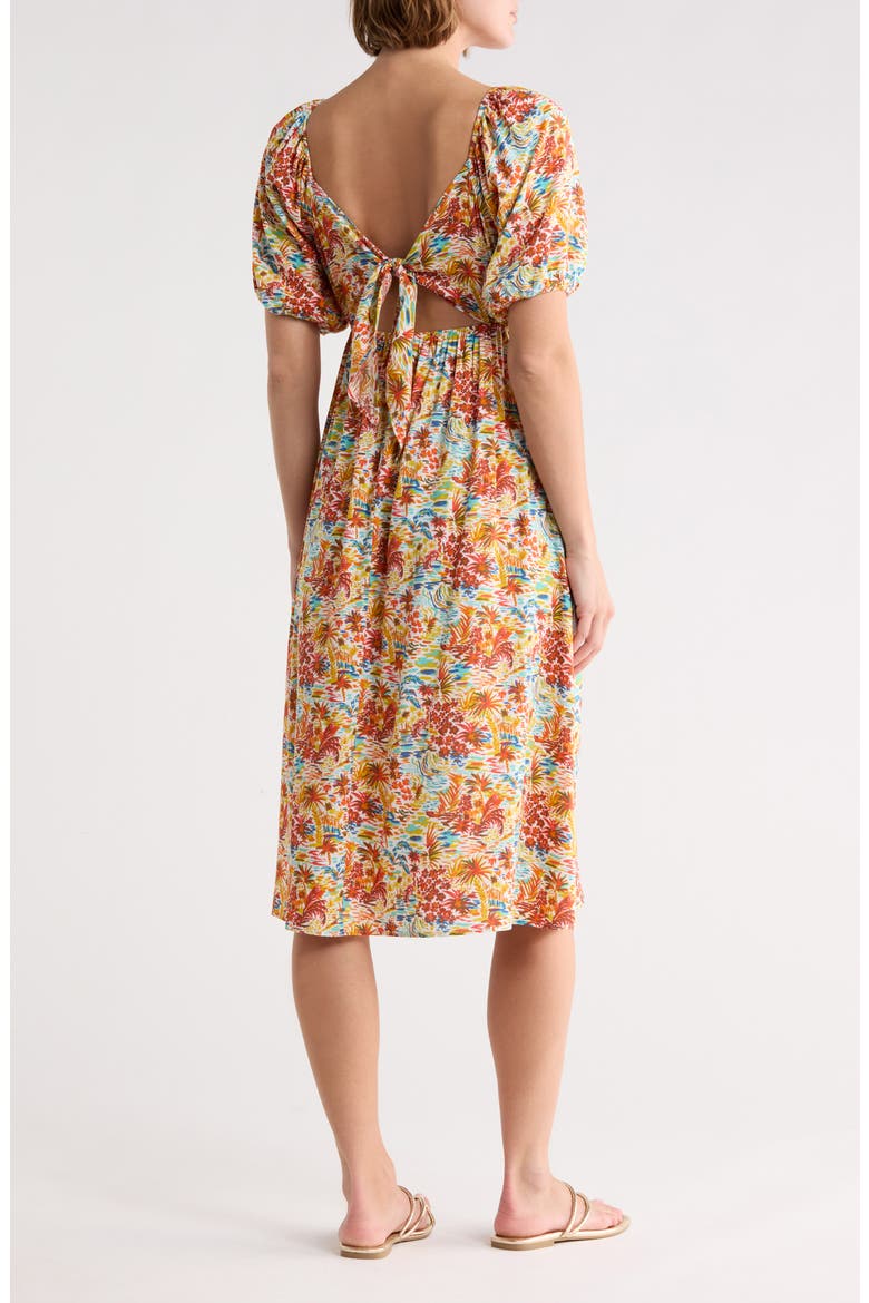 Sway Away Floral Empire Waist Midi Dress, Alternate, color, TROPIC SHORE