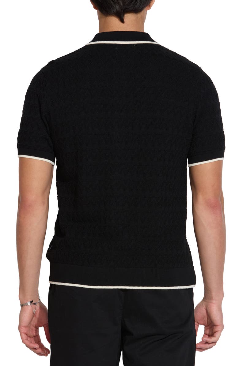 Civil Society Short Sleeve Button-Down Sweater, Alternate, color, Black