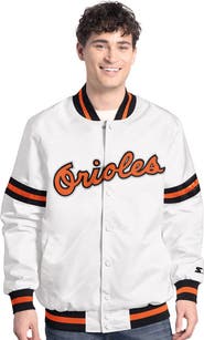 STARTER Men's Starter White Baltimore Orioles Cooperstown Scout Full-Snap Varsity Jacket