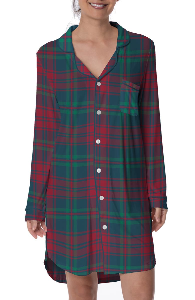 KicKee Pants Plaid Long Sleeve Nightshirt, Main, color, 