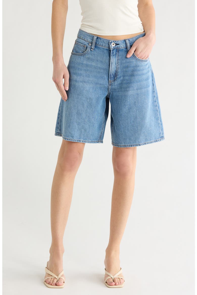 Cynthia Denim Bermuda Shorts, Main, color, WOBURN