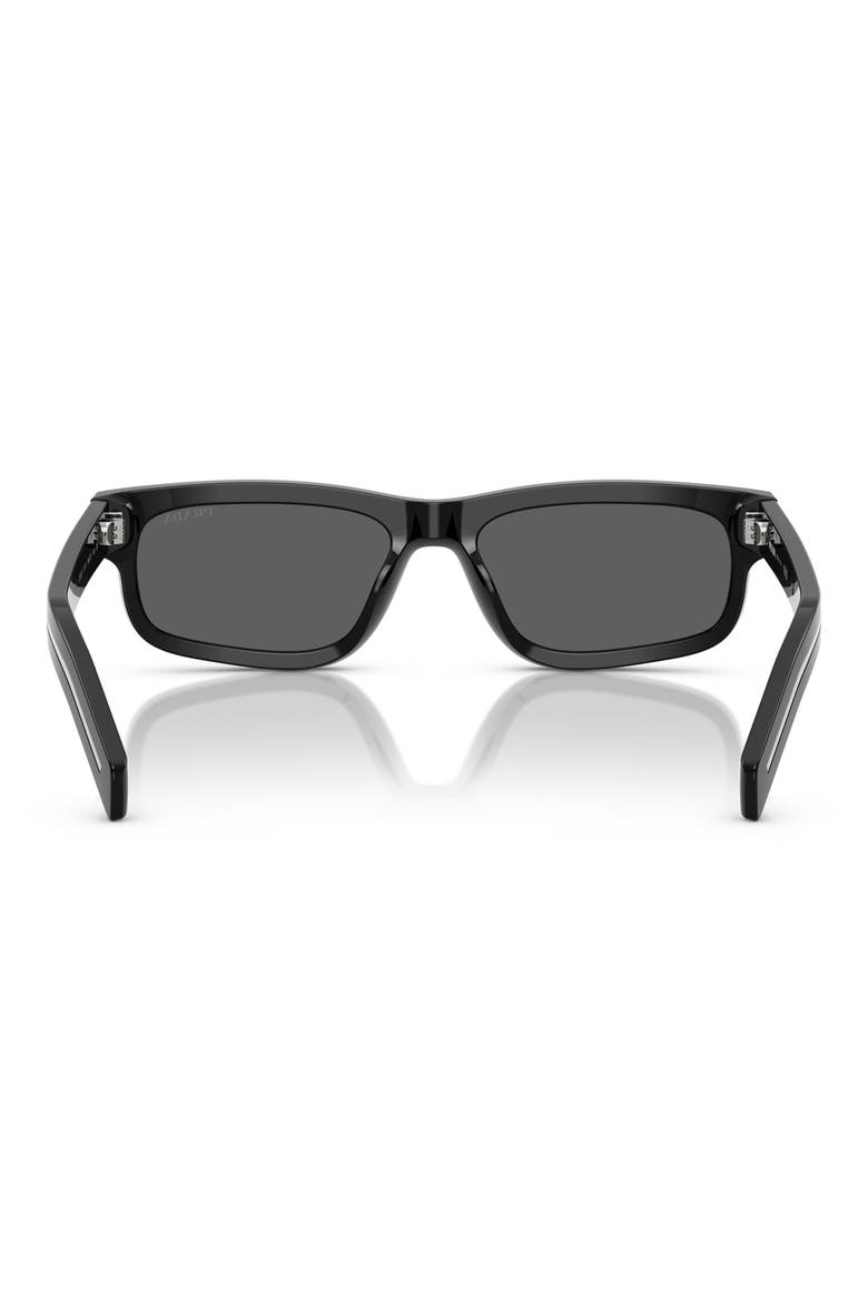 57mm Rectangular Sunglasses, Alternate, color, DARK GREY
