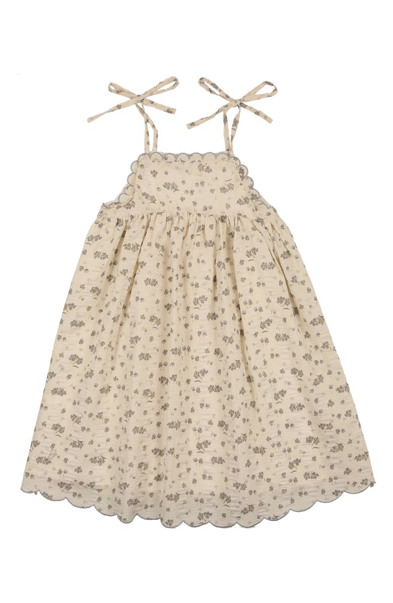 Manière Kids' Floral Cotton Blend Dress, Main, color, Sand