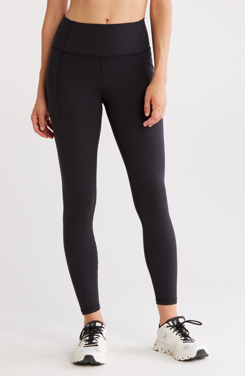 BALANCE COLLECTION Sophia Pocket Crop Leggings, Main, color, True Black
