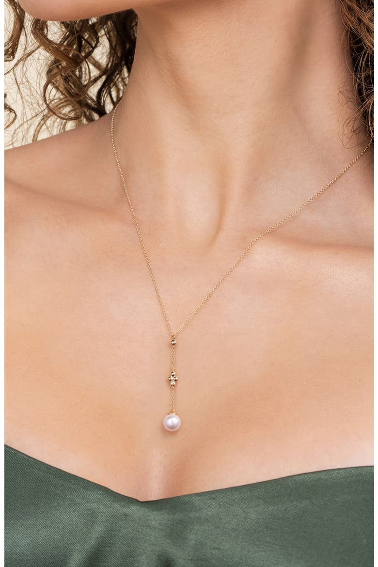Bujukan 14k Gold Cultured Pearl Y-Necklace, Alternate, color, 14K YELLOW GOLD