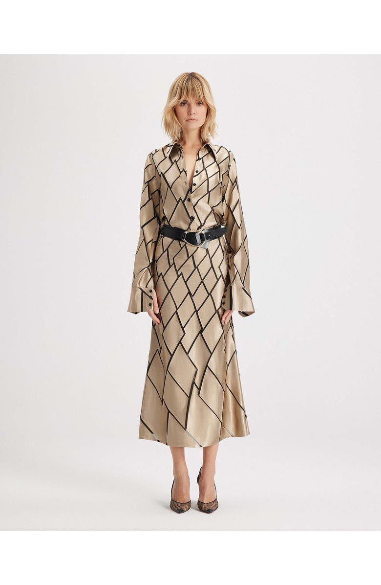 THEO The Label Theia Retro Burnout Maxi Skirt, Alternate, color, Sand