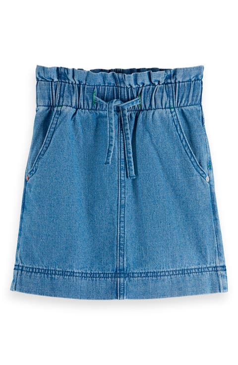 Kids' Paperbag Waist Denim Skirt (Big Kid)