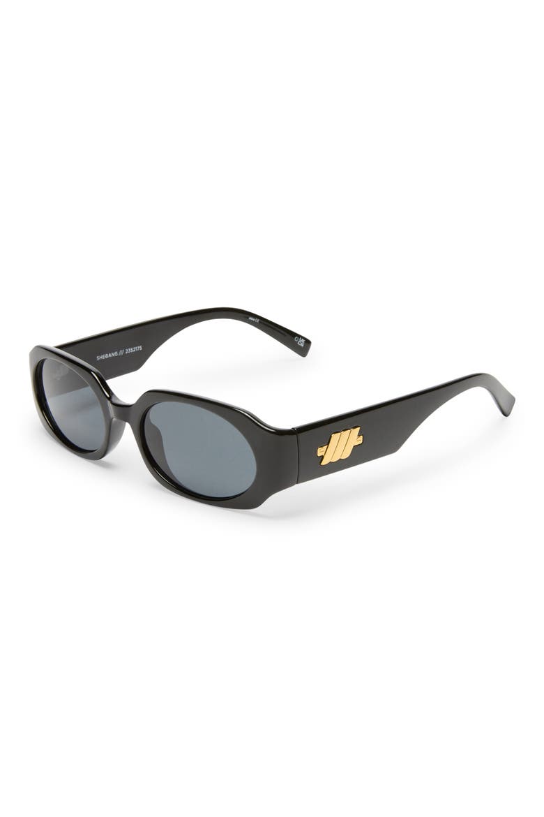 Shebang 52mm Rectangular Sunglasses, Alternate, color, BLACK