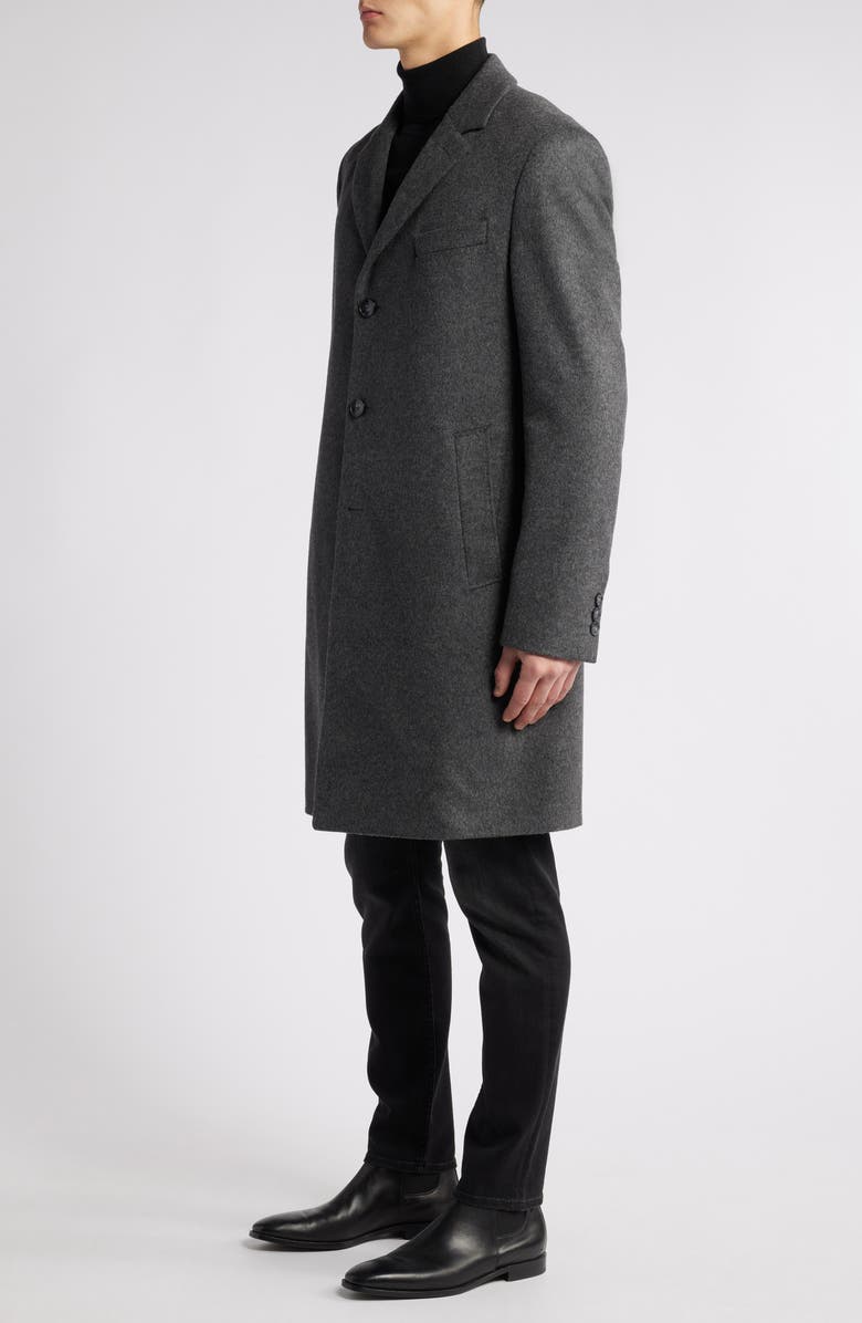 BOSS Hyde Felted Wool & Cashmere Car Coat, Alternate, color, Med Gy