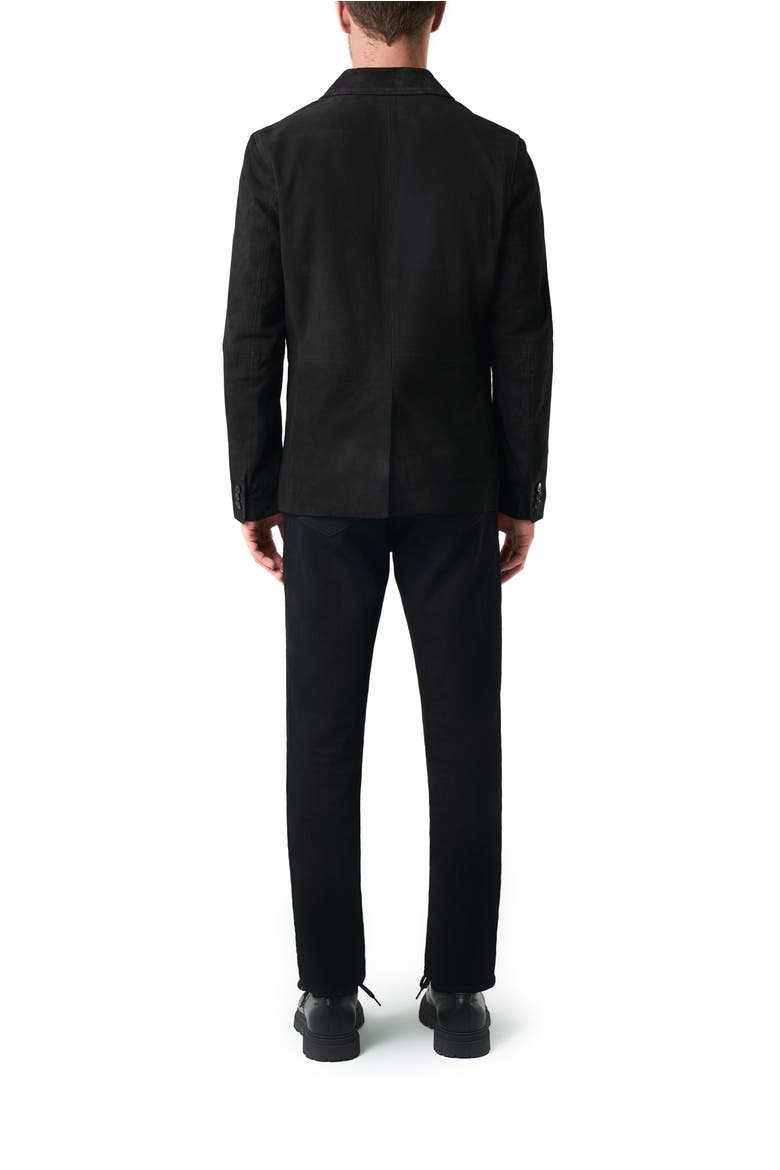 Men's Semi Fitted Niger Suede Blazer, Alternate, color, Black