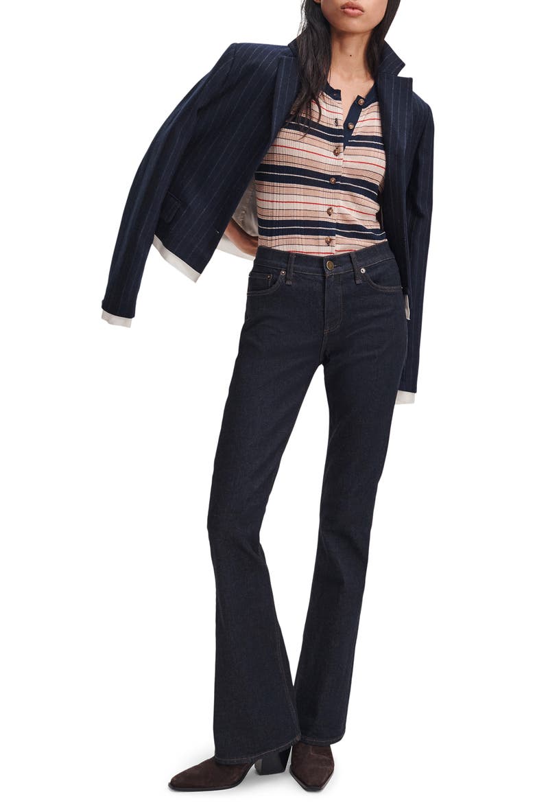 Teresa Silk Blend Striped Cardigan, Alternate, color, NAVY MULTI