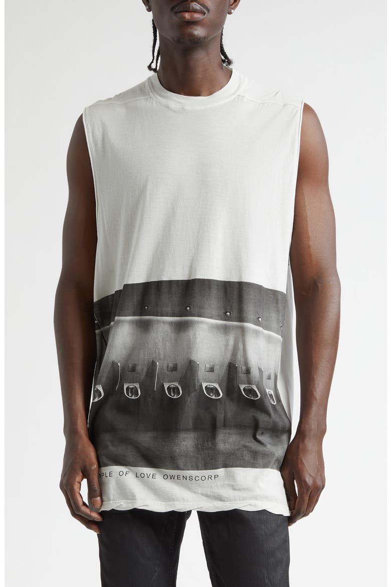 Jumbo Graphic Cotton Muscle Tee, Main, color, MILK WASH/ BLACK