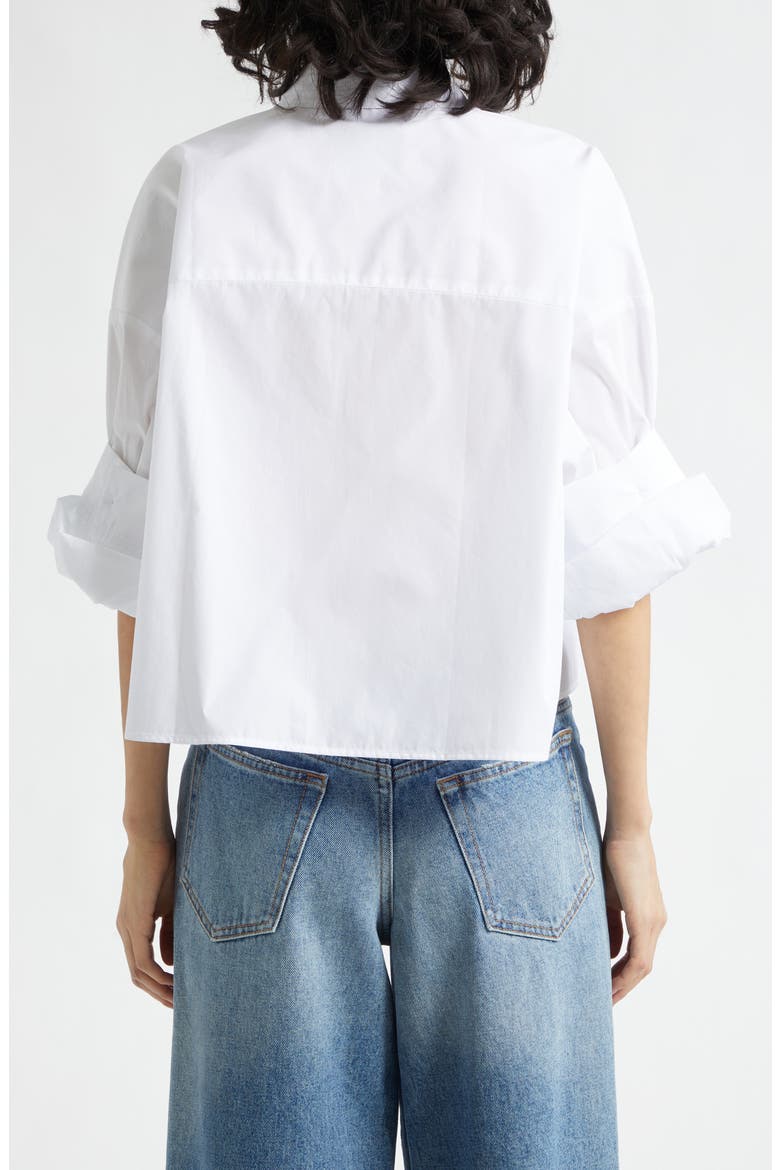 Next Ex Crop Button-Up Shirt, Alternate, color, WHITE