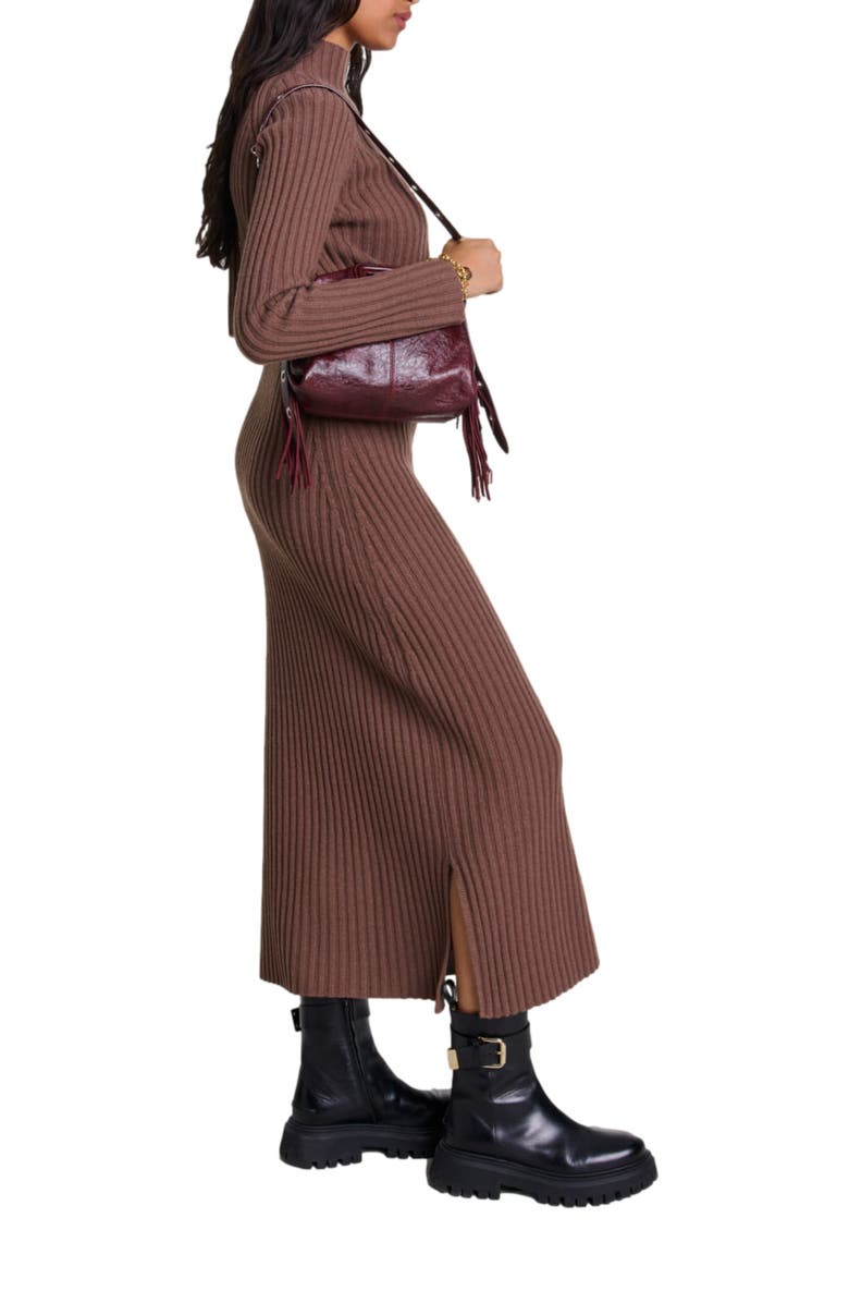 maje 2-in-1 wool maxi dress, Alternate, color,