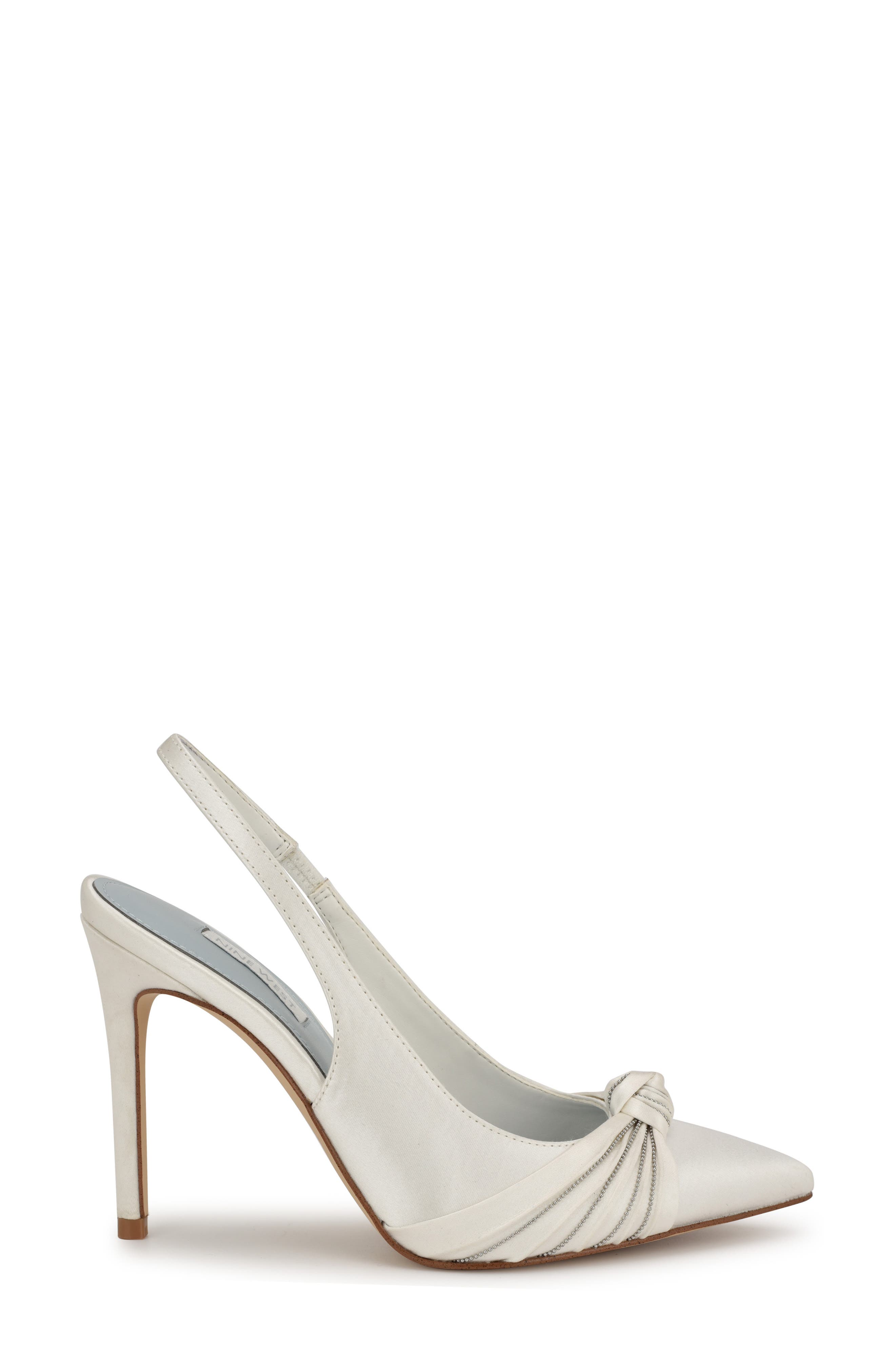 Nine West Faive Slingback Pointed Toe Pump, Alternate, color, White