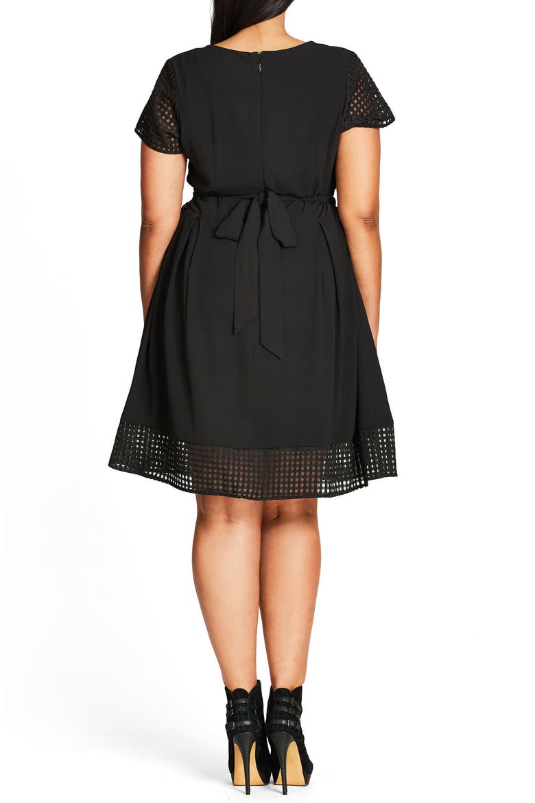 Sweet Texture Fit & Flare Dress, Alternate, color, BLACK