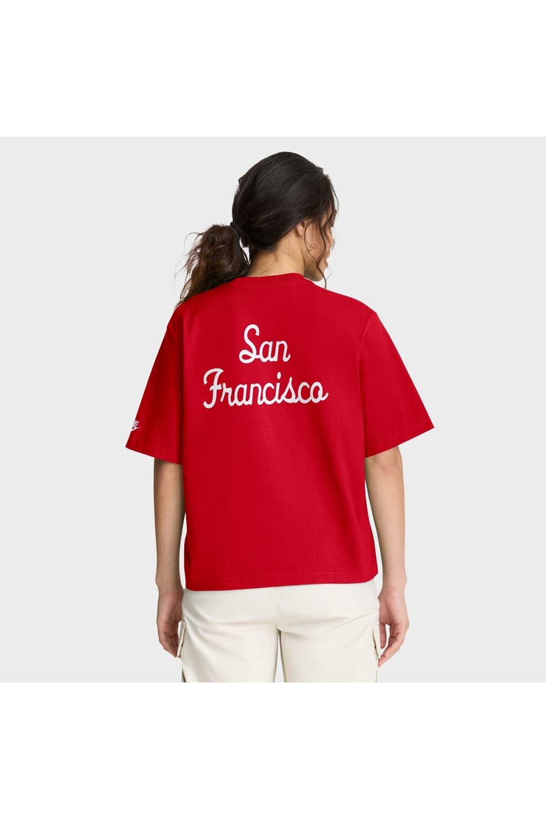 Women's Nike Scarlet San Francisco 49ers Rewind Pocket Boxy T-Shirt, Alternate, color, Scarlet