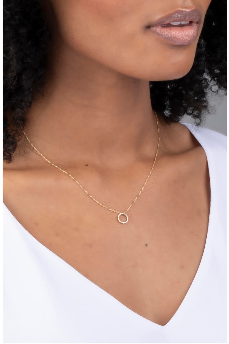 Icons Petite Circle Pendant Necklace, Alternate, color, YELLOW GOLD