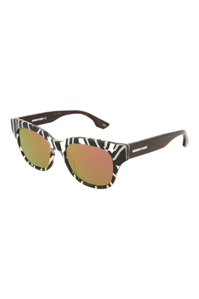 50mm Square Sunglasses, Alternate, color, BLACK AVANA ORANGE/ ORG