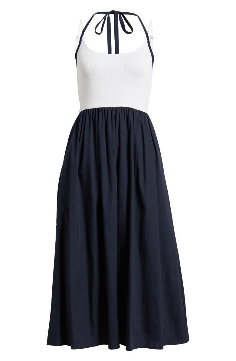 MOON RIVER Halter Tank Mixed Media Dress, Alternate, color, 