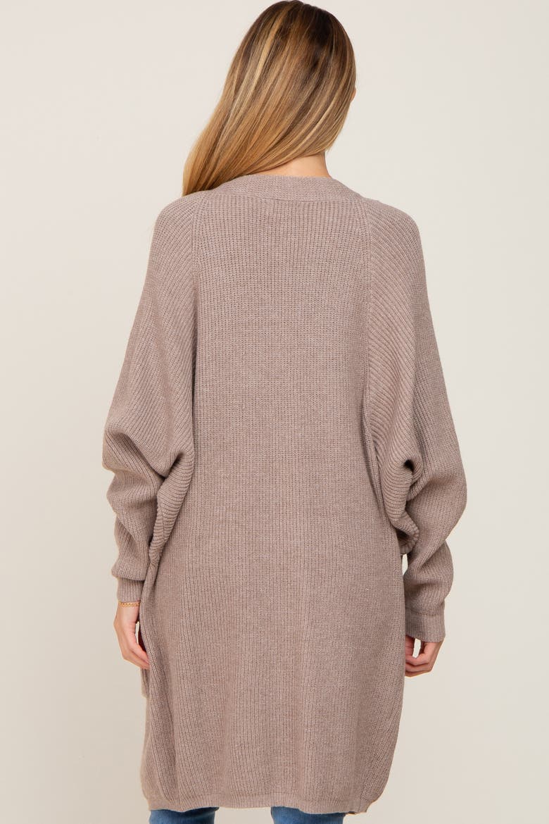 Pocketed Knit Cardigan, Alternate, color, Taupe