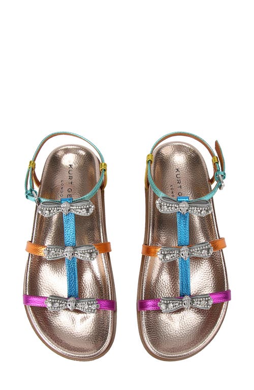 Kurt Geiger London Pierra Micro Bow Ankle Strap Sandal In Metallic Multi