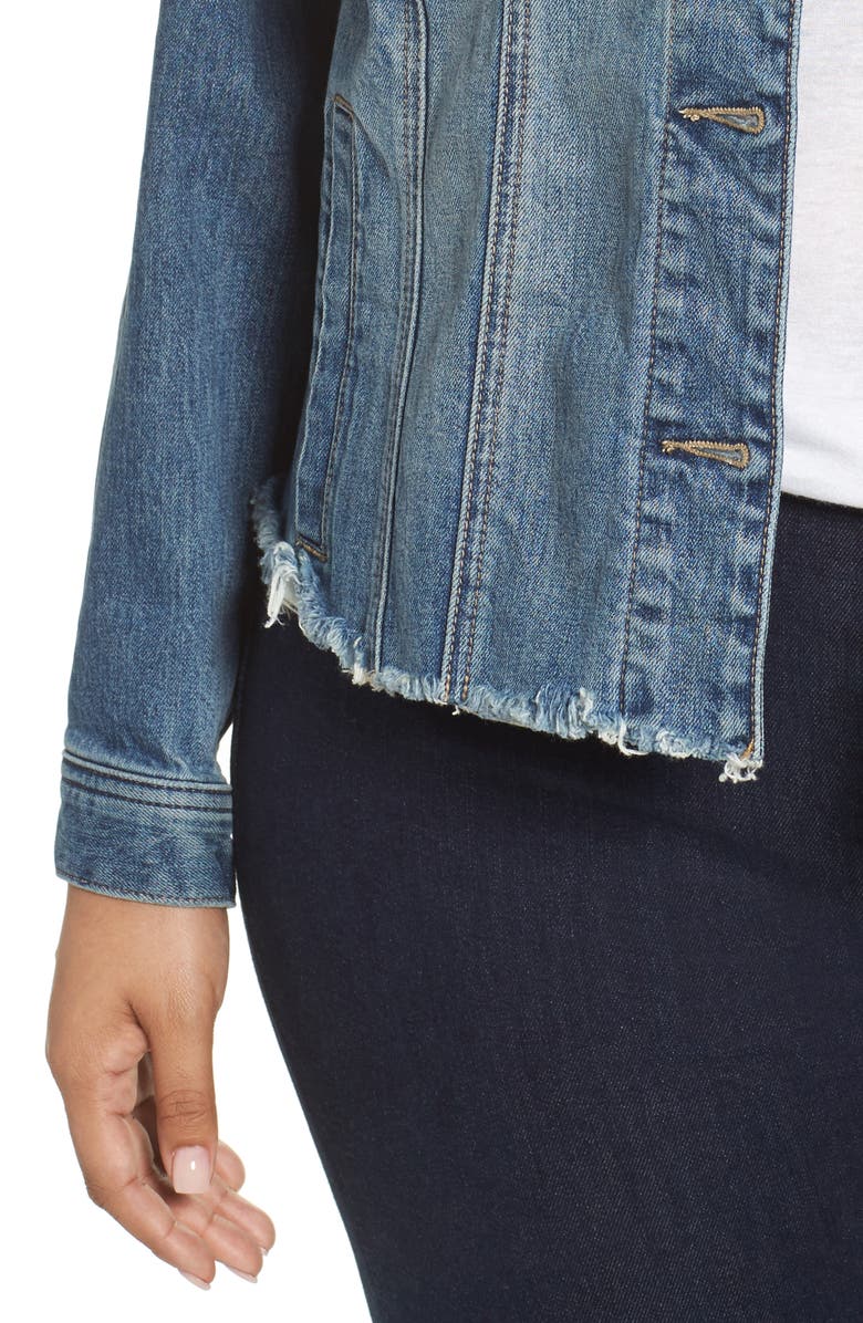 Lucky Brand Frayed Hem Denim Jacket, Alternate, color,