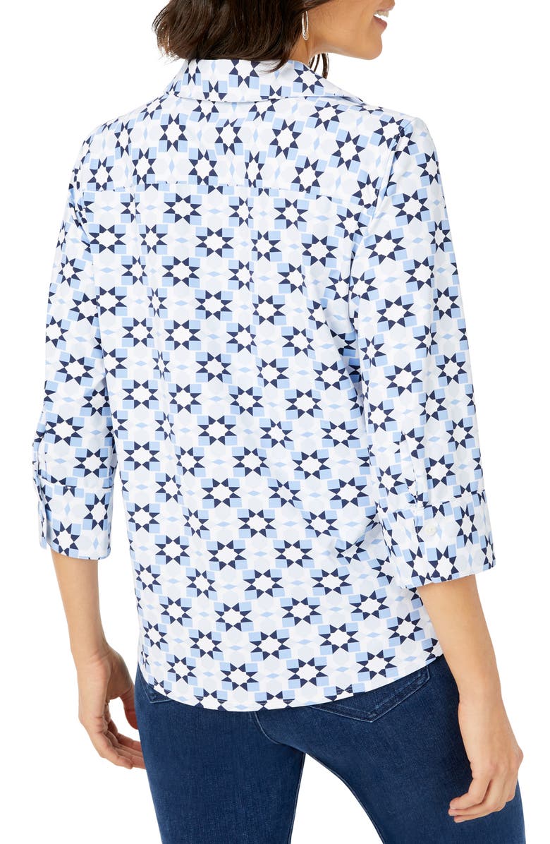 Foxcroft Mary Patchwork Button-Up Shirt, Alternate, color,