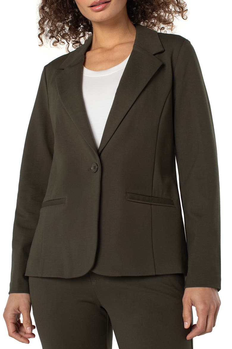 Fitted Knit Blazer, Main, color, FOREST NIGHT