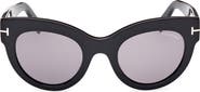 TOM FORD Lucilla 51mm Gradient Cat Eye Sunglasses