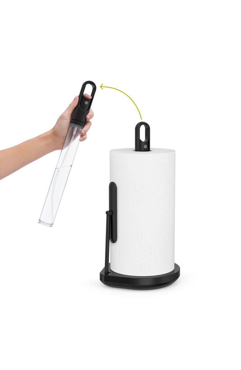 simplehuman paper towel holder with spray, Main, color, Matte Black