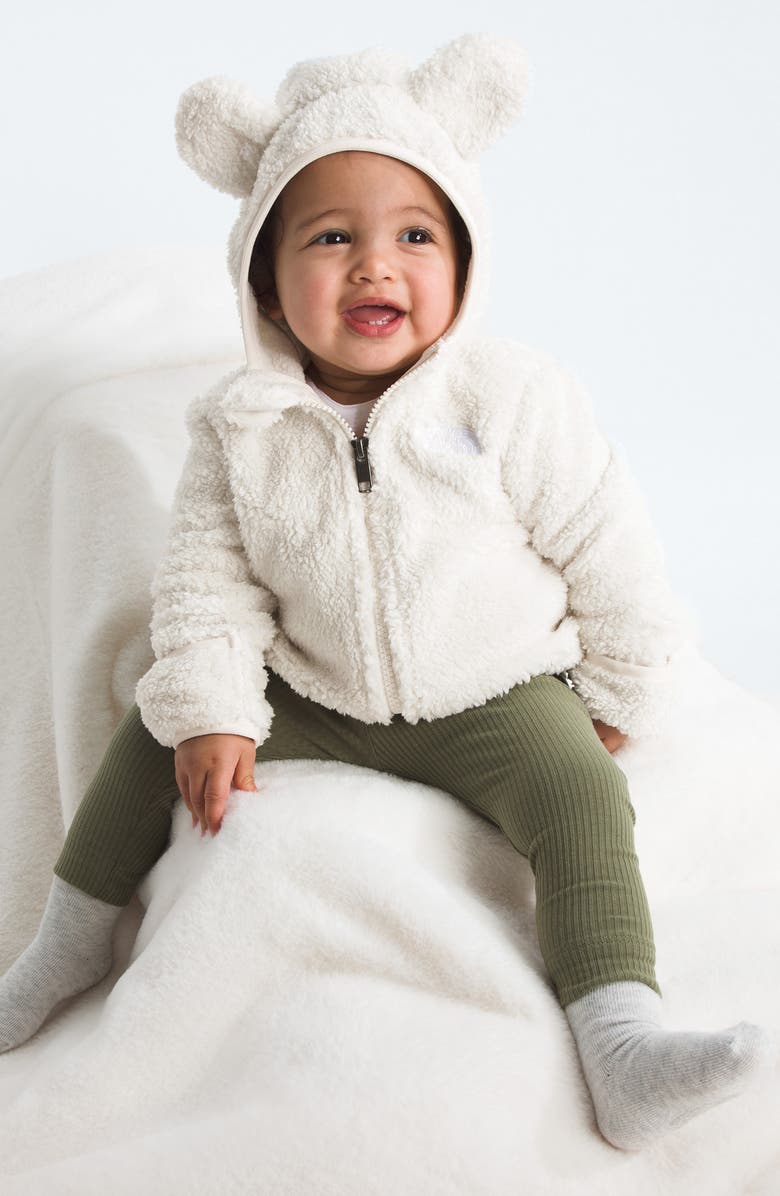 The North Face Campshire Ears Fleece Zip Hoodie, Alternate, color, White Dune