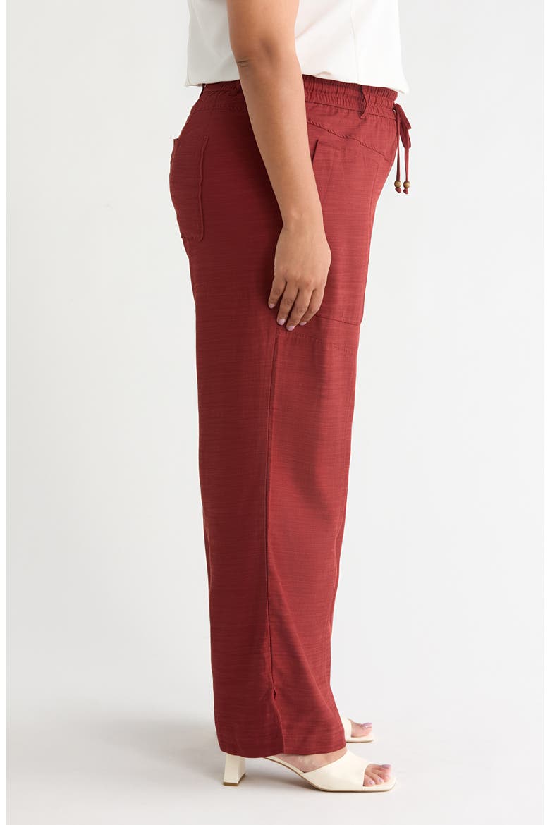 Skyrise Drawstring Pants, Alternate, color, FIRED BRICK