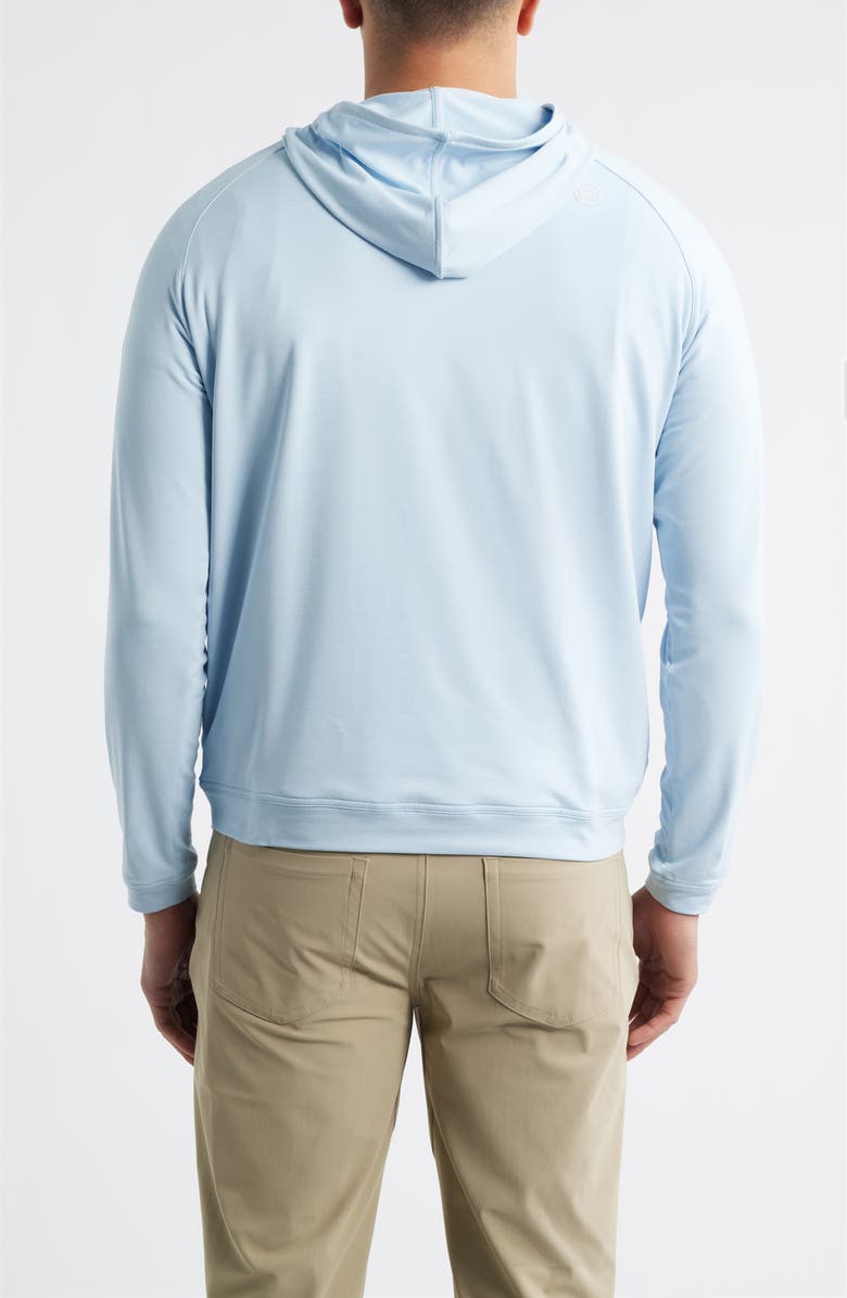 Peter Millar Pine Performance Quarter Zip Hoodie, Alternate, color, Stream Blue