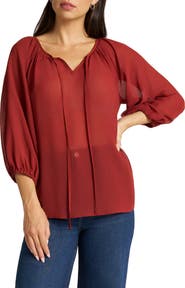 matty m. Tie Front Raglan Sleeve Top