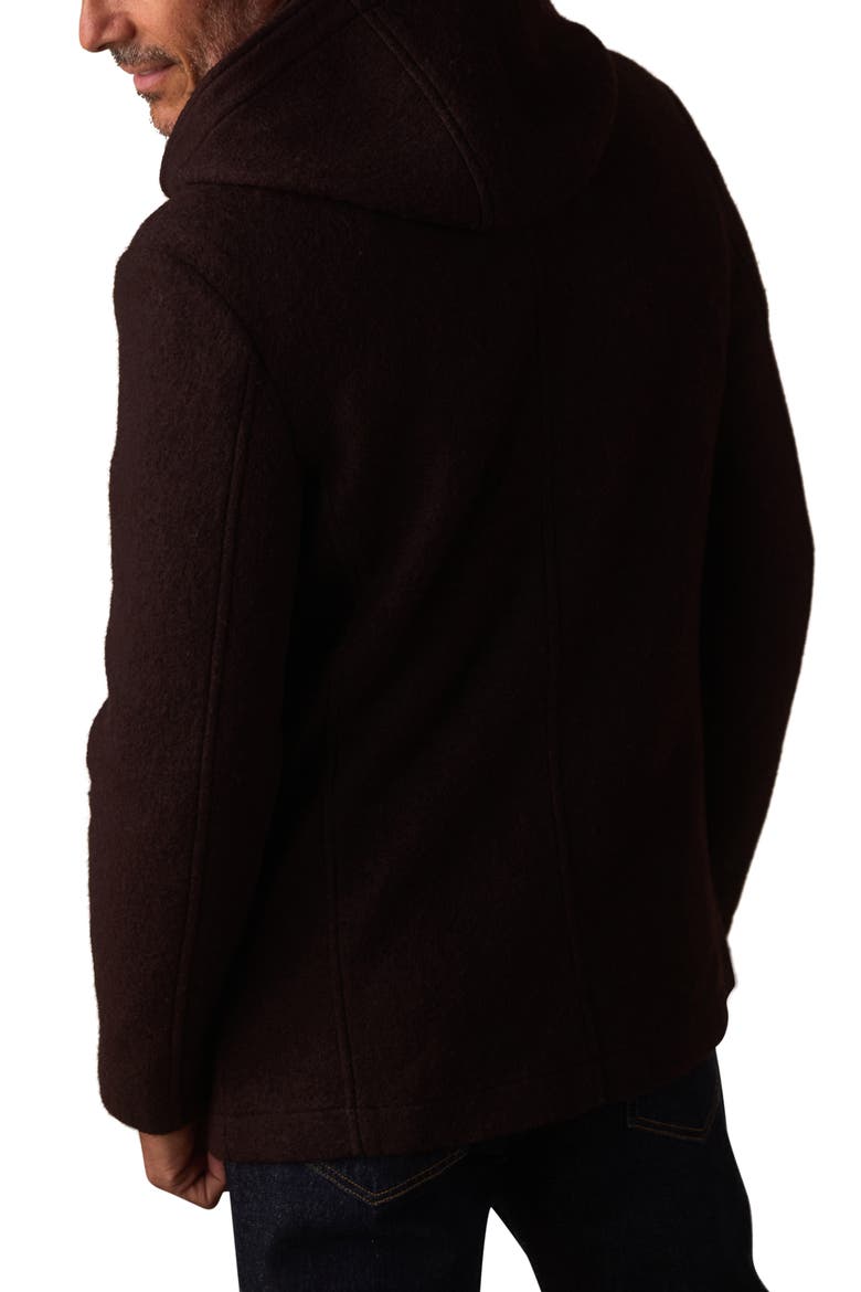 Balboa City Hooded Peacoat, Alternate, color, MIDNIGHT BROWN