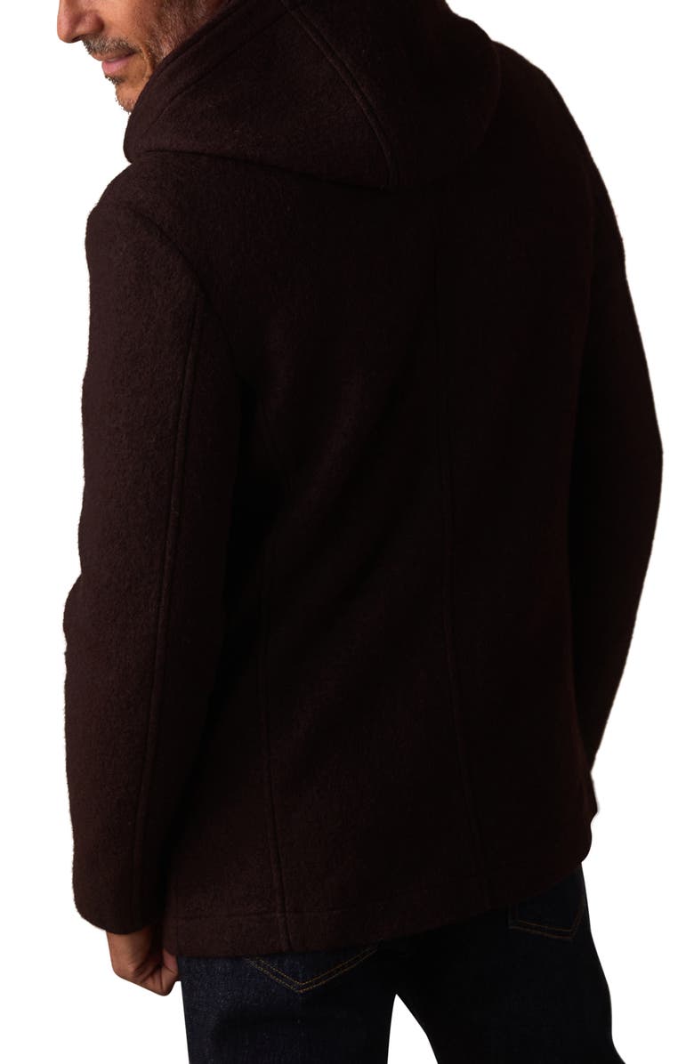 The Normal Brand Balboa City Hooded Peacoat, Alternate, color, Midnight Brown