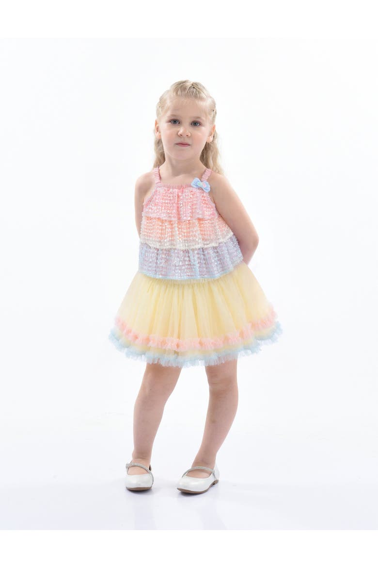 Sunset Layered Dress Set, Alternate, color, Salmon