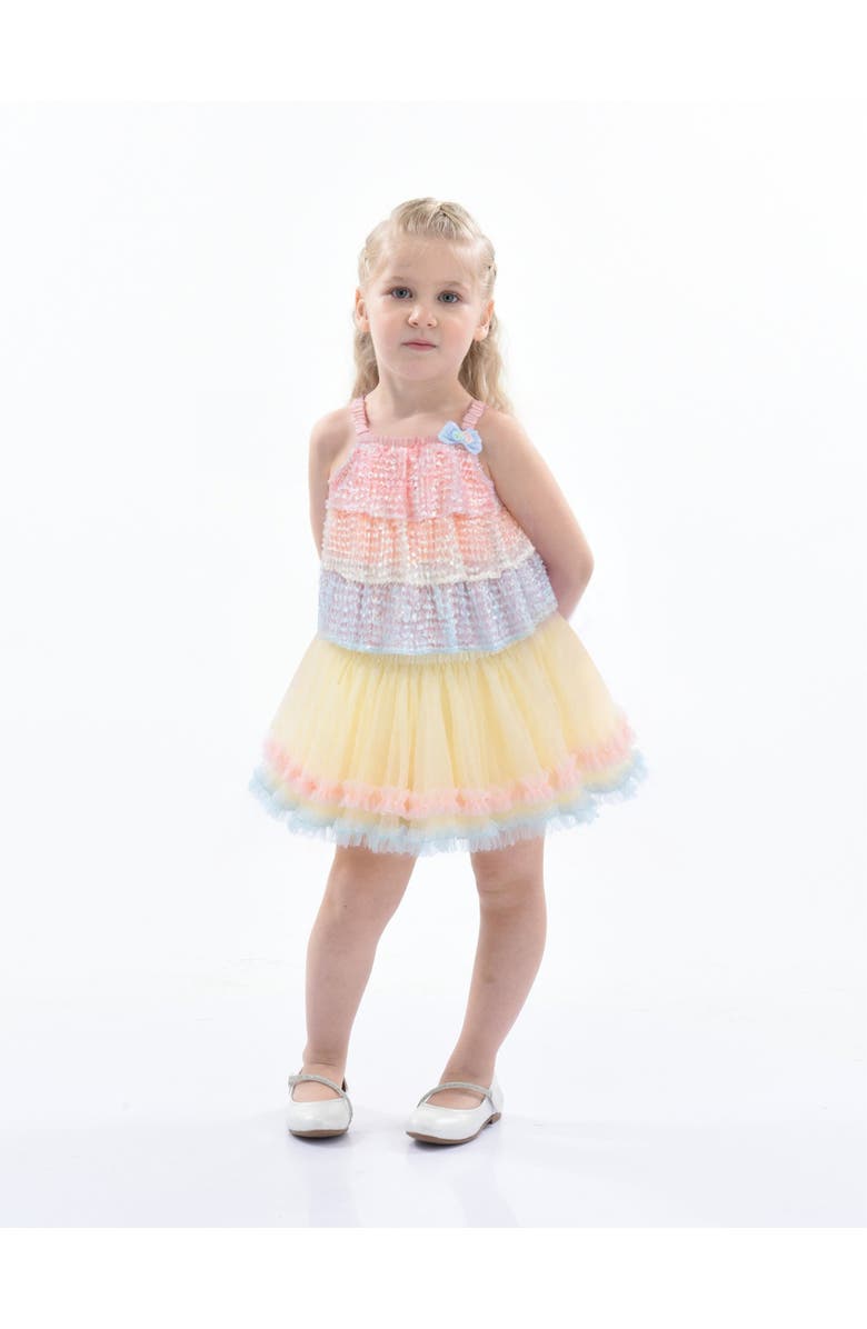 Mimi Tutu Sunset Layered Dress Set, Alternate, color, Salmon