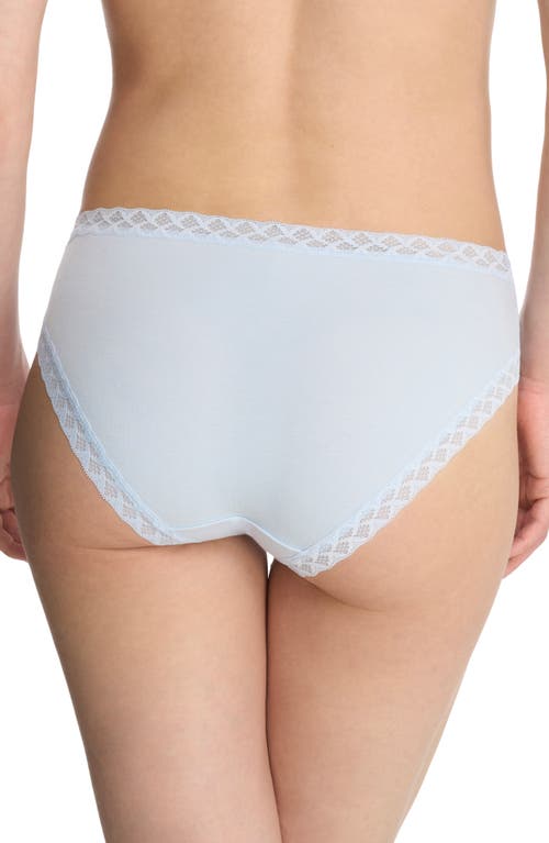 Natori Bliss Lace-trim Cotton Brief Underwear 156058 In Misty Blue