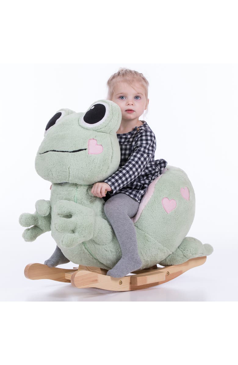 Gerardo´s Toys Little Rockers Frog Wooden Plush Ride, Alternate, color, Multicolored