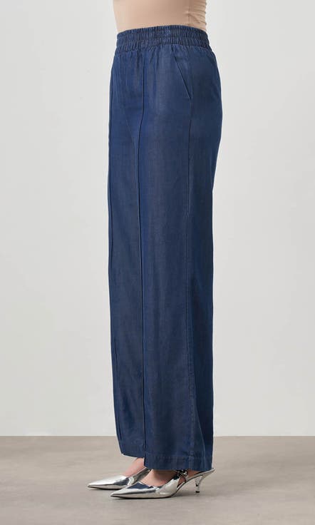 Wide Leg Denim Pants
