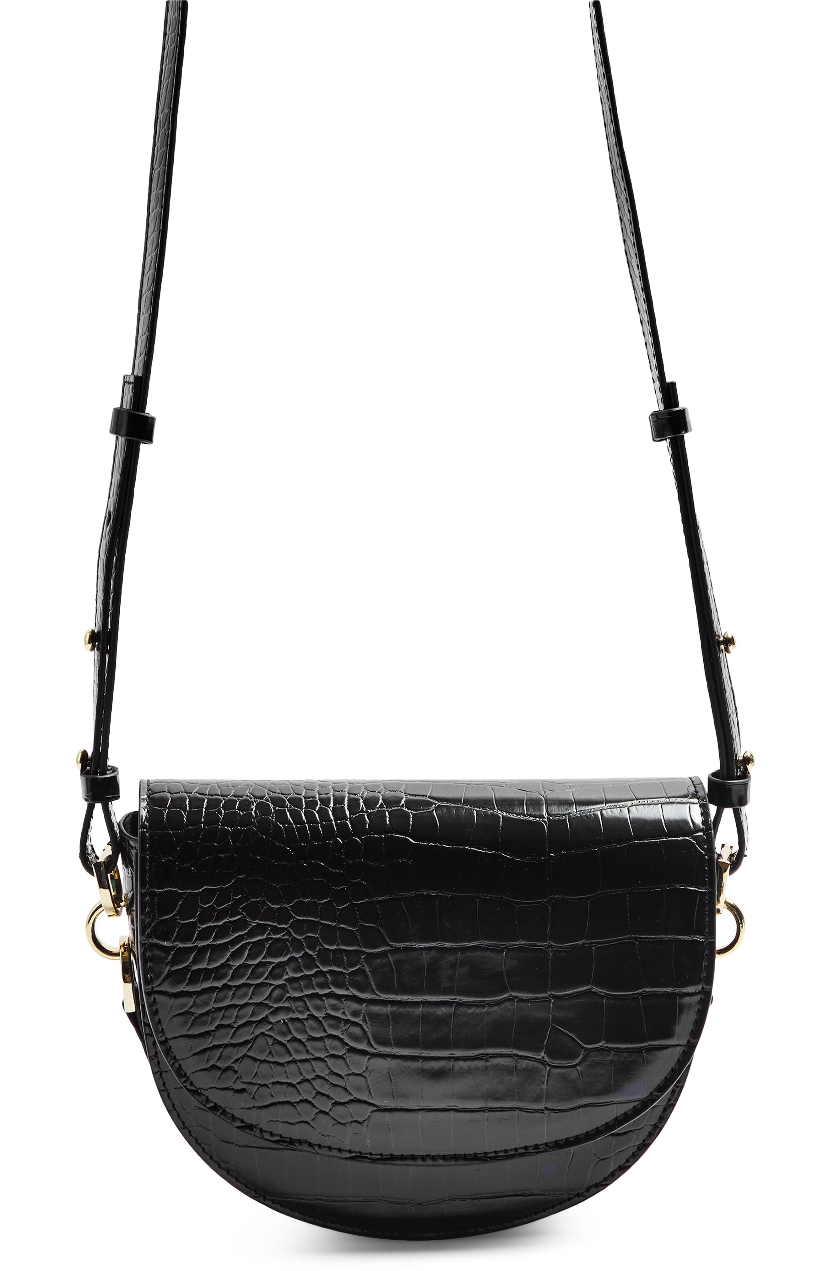 Topshop Coby Faux Leather Saddle Crossbody Bag, Main, color, 