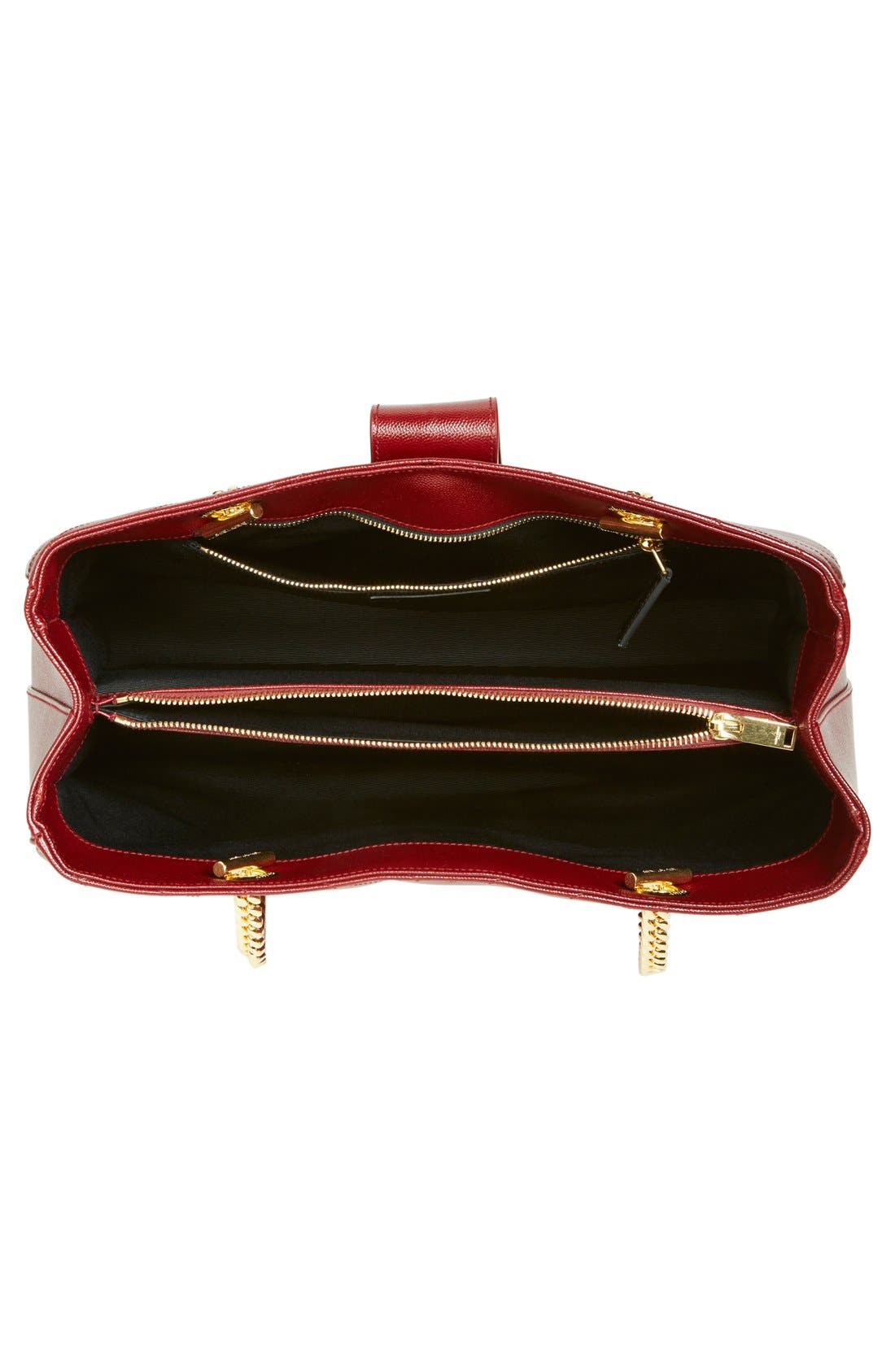 'Monogram' Grained Leather Shopper, Alternate, color, OXBLOOD