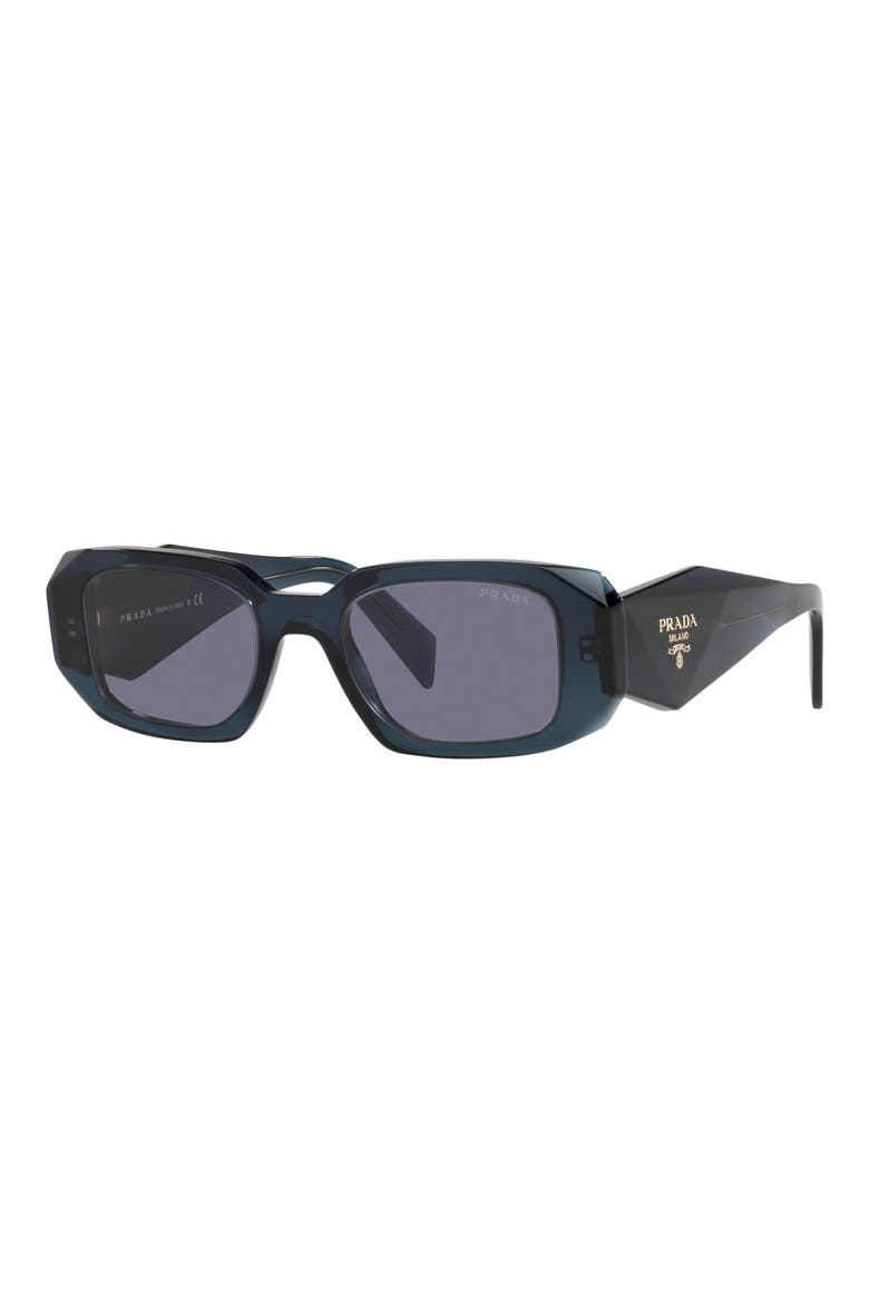 Runway 49mm Rectangular Sunglasses, Alternate, color, BLUE CRYSTAL/ BLUE