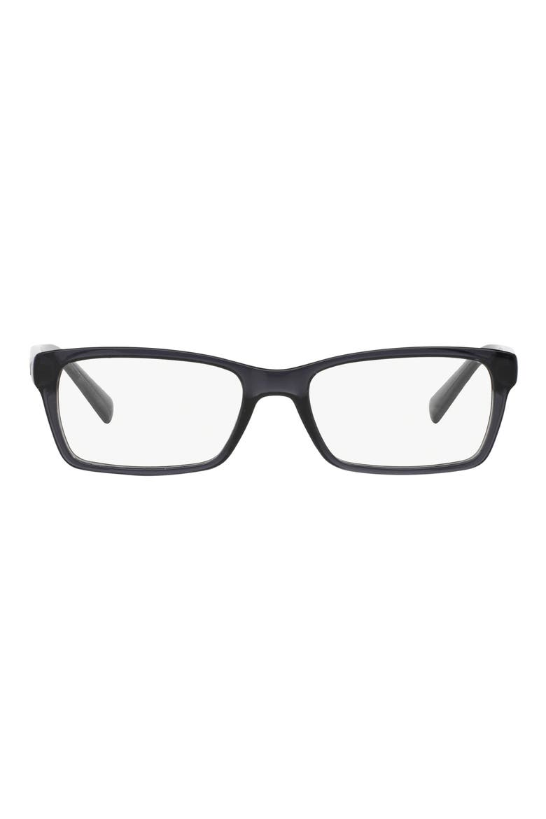 53mm Rectangular Optical Glasses, Main, color, TRANSPARENT GREY
