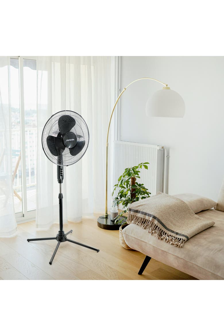 16 Inch 50w Oscillating Standing Fan in Black, Alternate, color, Black