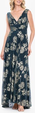 Betsy & Adam Rose Crinkle Gown