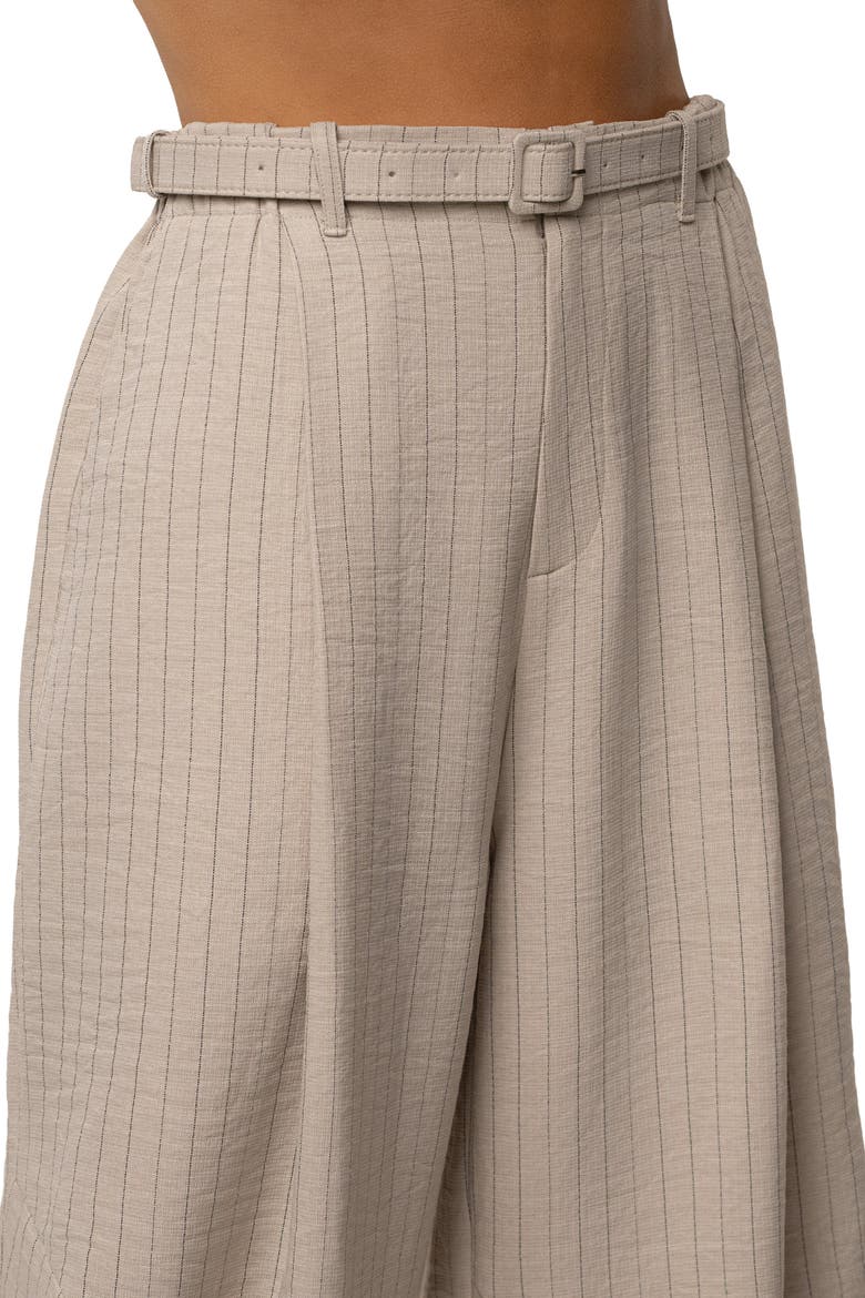 Power Pinstripe Pant Set, Alternate, color, Beige
