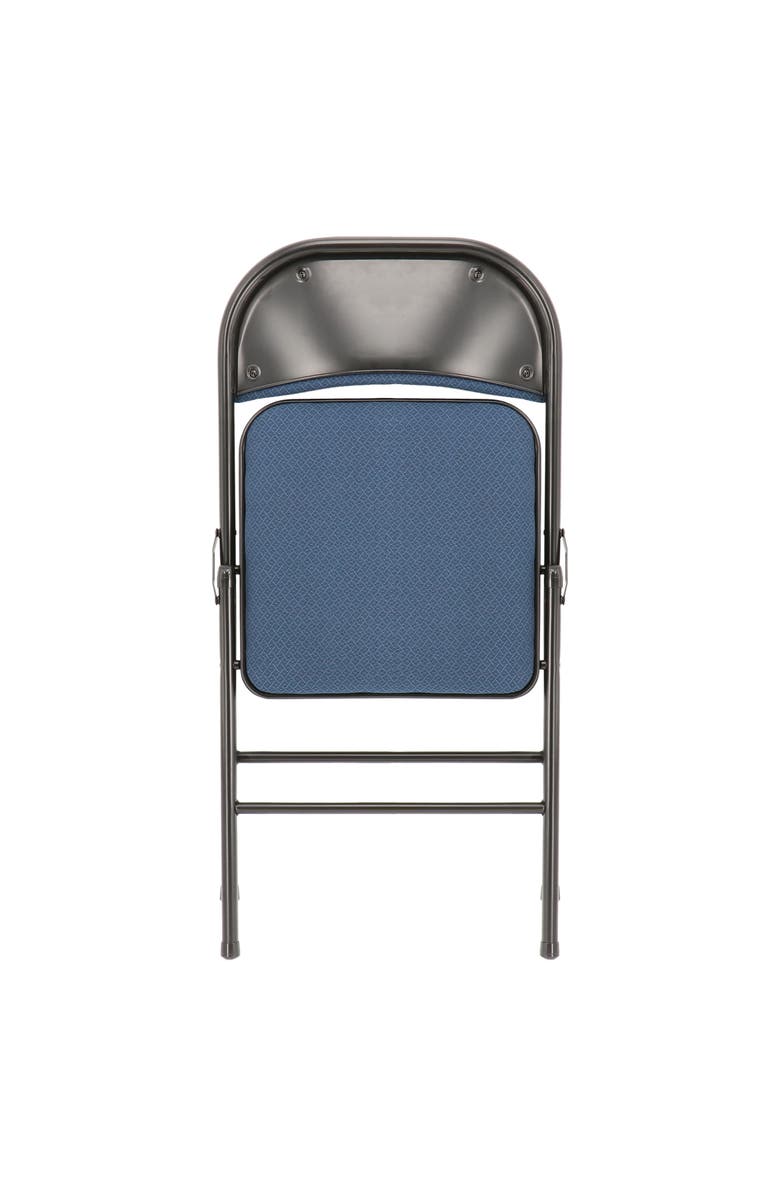 Elama 4 Piece Metal Folding Chair with Padded Seats, Alternate, color, Dark Blue